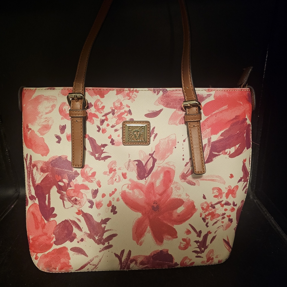 Anne Klein Pink‎ and Purple Floral Shoulder Bag